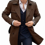 Men’s Mid-Length Double Breasted Coat | Elegant European & American Style Outerwear for Every Occasion