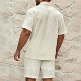 Men’s Summer Tracksuit Set | Casual 2-Piece Lapel Shirt & Shorts | Beach Holiday Outfit for Men