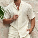 Men’s Summer Tracksuit Set | Casual 2-Piece Lapel Shirt & Shorts | Beach Holiday Outfit for Men