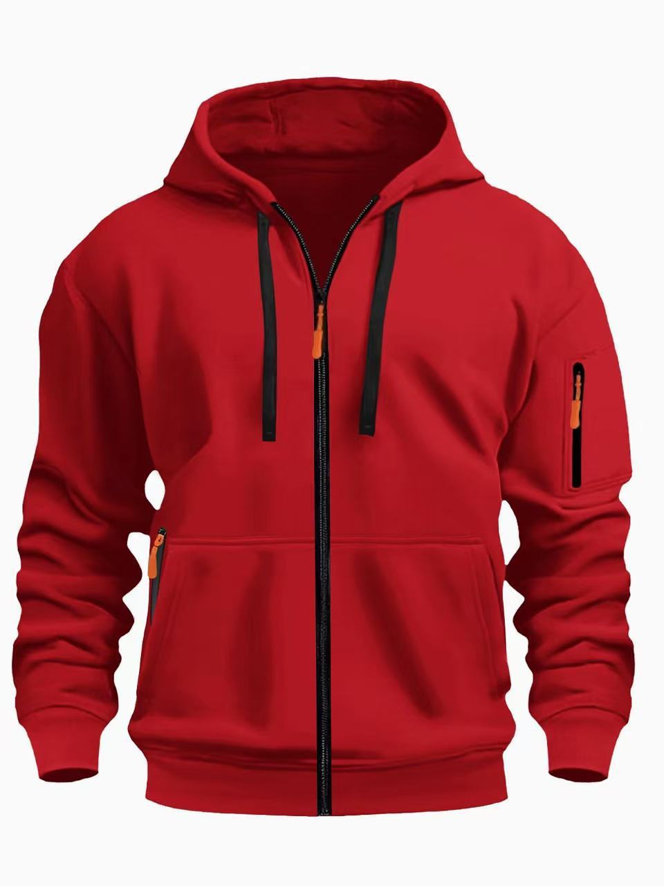 Men’s Zipper Hooded Sweatshirt – Casual Sports Cardigan Coat with Wool Lining | Dashingpoint