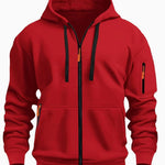 Men’s Zipper Hooded Sweatshirt – Casual Sports Cardigan Coat with Wool Lining | Dashingpoint