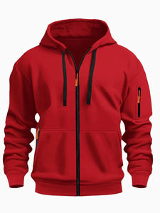 Men’s Zipper Hooded Sweatshirt – Casual Sports Cardigan Coat with Wool Lining | Dashingpoint