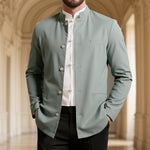 Men's Casual Stand Collar Western Coat Slim Fit | Stylish Long Sleeve Outerwear for Everyday Fashion