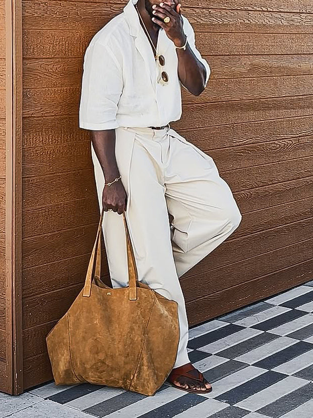 Men’s Casual Short-Sleeved Linen Shirt – Lightweight Elegant Daily Wear Summer Top