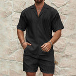 Men’s Summer Tracksuit Set | Casual 2-Piece Lapel Shirt & Shorts | Beach Holiday Outfit for Men