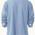 New Solid Color Long Sleeve Stand Collar Shirt for Men – Casual & Stylish Everyday Wear