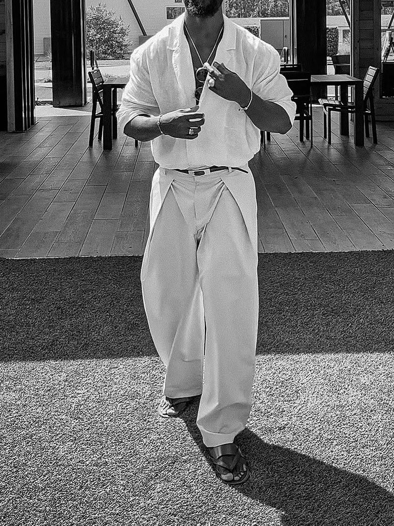 Men’s Casual Short-Sleeved Linen Shirt – Lightweight Elegant Daily Wear Summer Top