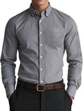 Men’s Oxford Pure Color Casual Loose Shirt – Soft Cotton Blend Cardigan Style Everyday Wear
