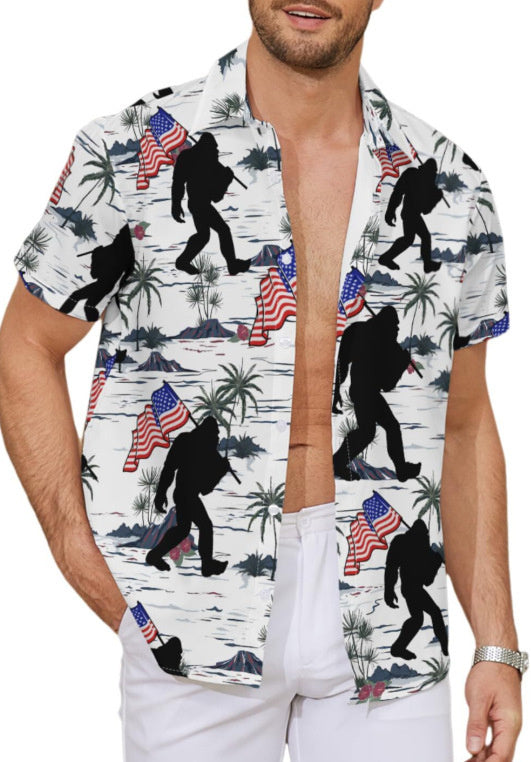 Men’s Floral Print Casual Shirt | Summer Short Sleeve Loose Fit | Trendy Youth Fashion Top