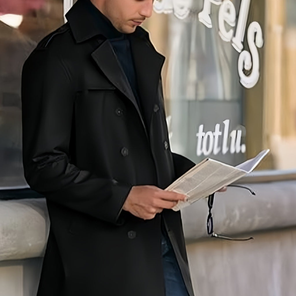 Men’s Mid-Length Double Breasted Coat | Elegant European & American Style Outerwear for Every Occasion