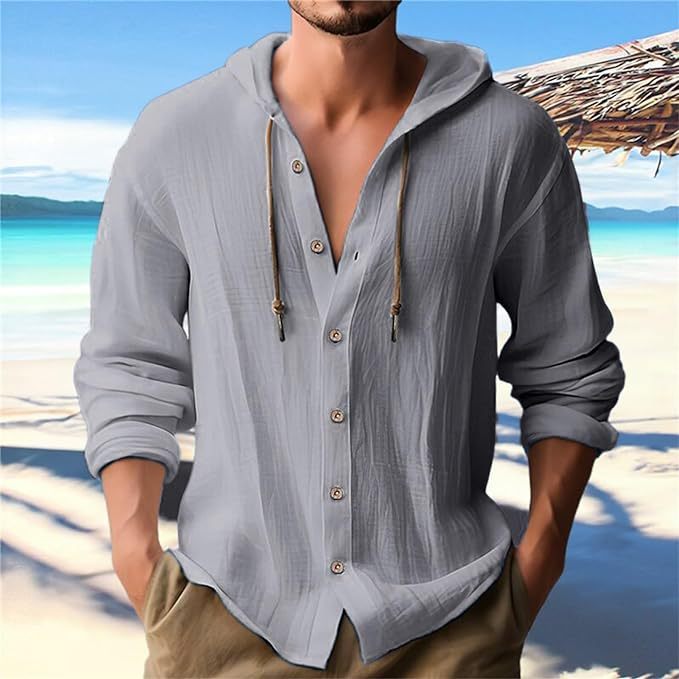 Men’s Casual Linen Cardigan Long-Sleeved Top – Lightweight Stylish Everyday Shirt