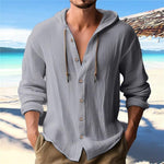 Men’s Casual Linen Cardigan Long-Sleeved Top – Lightweight Stylish Everyday Shirt