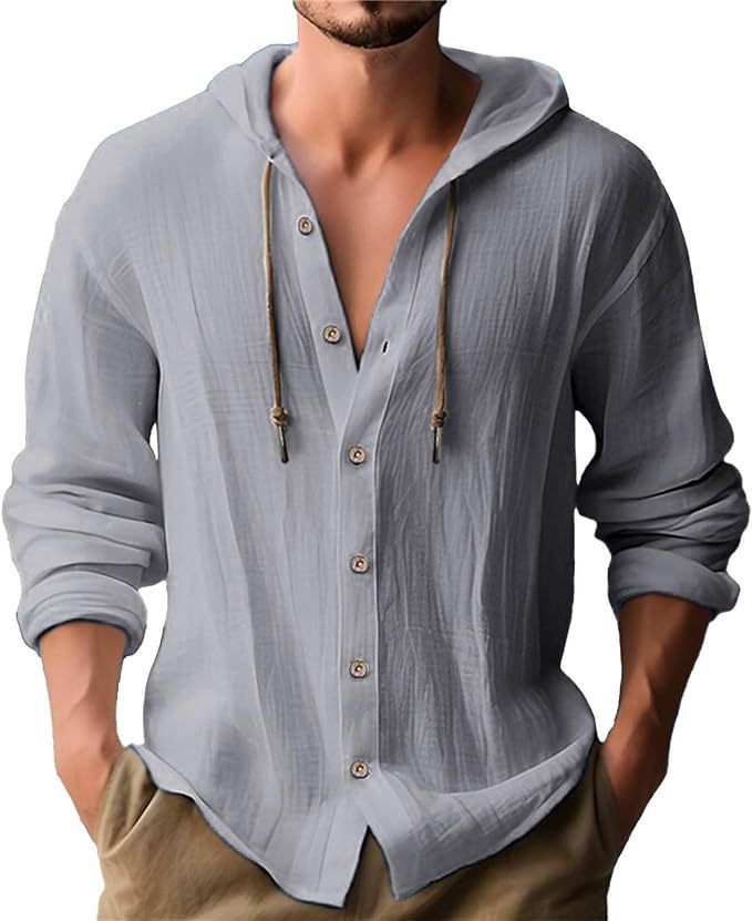 Men’s Casual Linen Cardigan Long-Sleeved Top – Lightweight Stylish Everyday Shirt