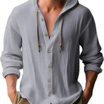 Men’s Casual Linen Cardigan Long-Sleeved Top – Lightweight Stylish Everyday Shirt