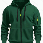 Men’s Zipper Hooded Sweatshirt – Casual Sports Cardigan Coat with Wool Lining | Dashingpoint