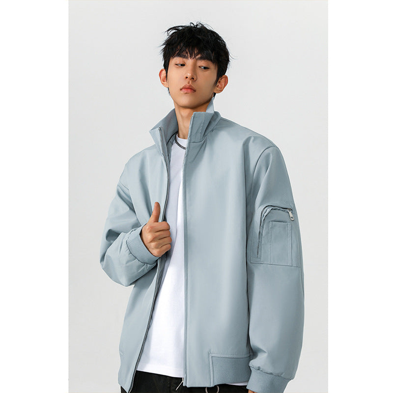 Men’s Large Size Multi-Pocket Flight Jacket – Casual Loose-Fit Lightweight Bomber Coat