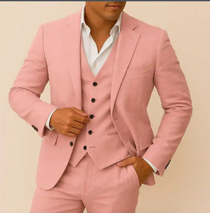 Men’s Casual Business Three-Piece Suit – Slim Fit Light Business Formal Outfit for All Seasons