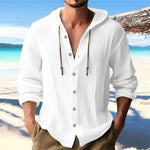 Men’s Casual Linen Cardigan Long-Sleeved Top – Lightweight Stylish Everyday Shirt