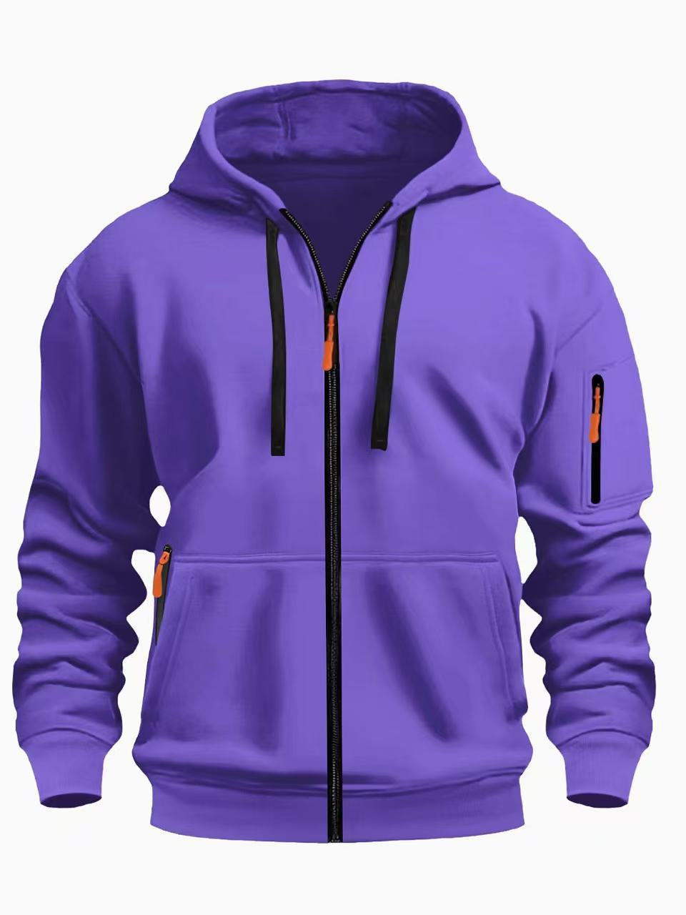 Men’s Zipper Hooded Sweatshirt – Casual Sports Cardigan Coat with Wool Lining | Dashingpoint