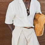 Men’s Casual Short-Sleeved Linen Shirt – Lightweight Elegant Daily Wear Summer Top