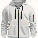 Men’s Zipper Hooded Sweatshirt – Casual Sports Cardigan Coat with Wool Lining | Dashingpoint