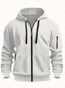 Men’s Zipper Hooded Sweatshirt – Casual Sports Cardigan Coat with Wool Lining | Dashingpoint