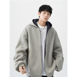 Men’s Double Zipper Hooded Sweater – Casual Loose-Fit Cardigan Jacket for Everyday Comfort