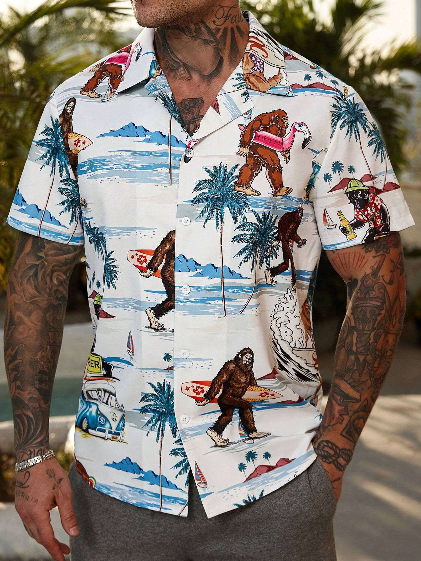 Men’s Floral Print Casual Shirt | Summer Short Sleeve Loose Fit | Trendy Youth Fashion Top