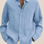 New Solid Color Long Sleeve Stand Collar Shirt for Men – Casual & Stylish Everyday Wear
