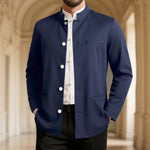 Men's Casual Stand Collar Western Coat Slim Fit | Stylish Long Sleeve Outerwear for Everyday Fashion