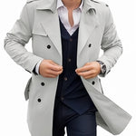 Men’s Mid-Length Double Breasted Coat | Elegant European & American Style Outerwear for Every Occasion
