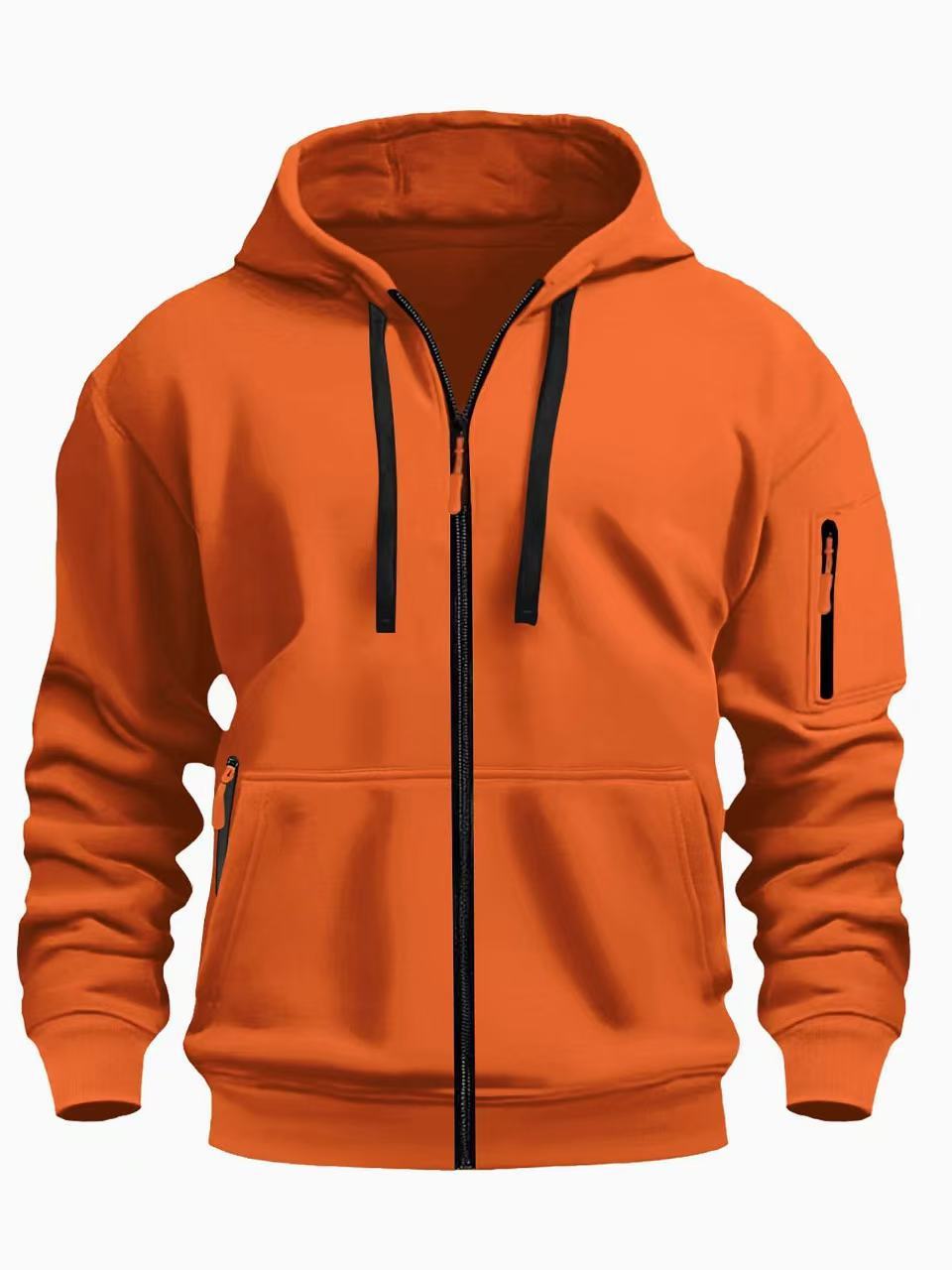 Men’s Zipper Hooded Sweatshirt – Casual Sports Cardigan Coat with Wool Lining | Dashingpoint
