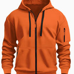 Men’s Zipper Hooded Sweatshirt – Casual Sports Cardigan Coat with Wool Lining | Dashingpoint