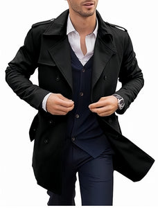 Men’s Mid-Length Double Breasted Coat | Elegant European & American Style Outerwear for Every Occasion