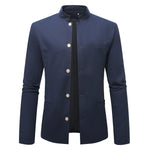 Men's Casual Stand Collar Western Coat Slim Fit | Stylish Long Sleeve Outerwear for Everyday Fashion