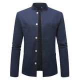 Men's Casual Stand Collar Western Coat Slim Fit | Stylish Long Sleeve Outerwear for Everyday Fashion