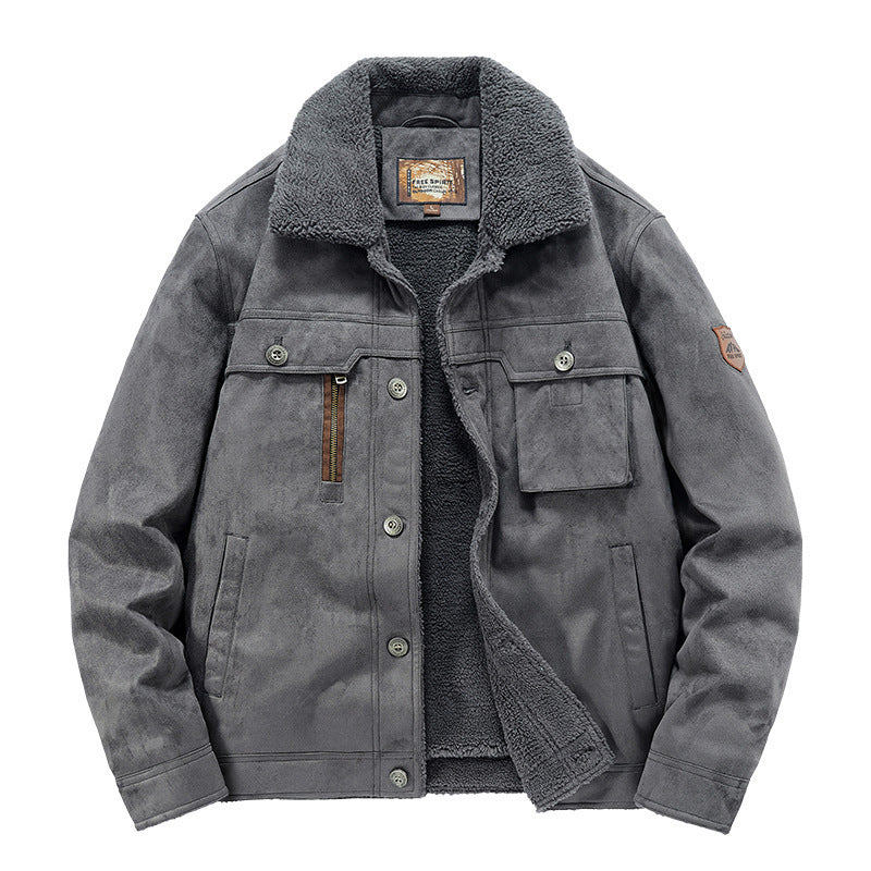 Men’s Deerskin Jacket – Autumn & Winter Windproof Heat-Insulated Business Casual Outerwear