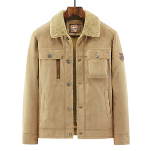 Men’s Deerskin Jacket – Autumn & Winter Windproof Heat-Insulated Business Casual Outerwear