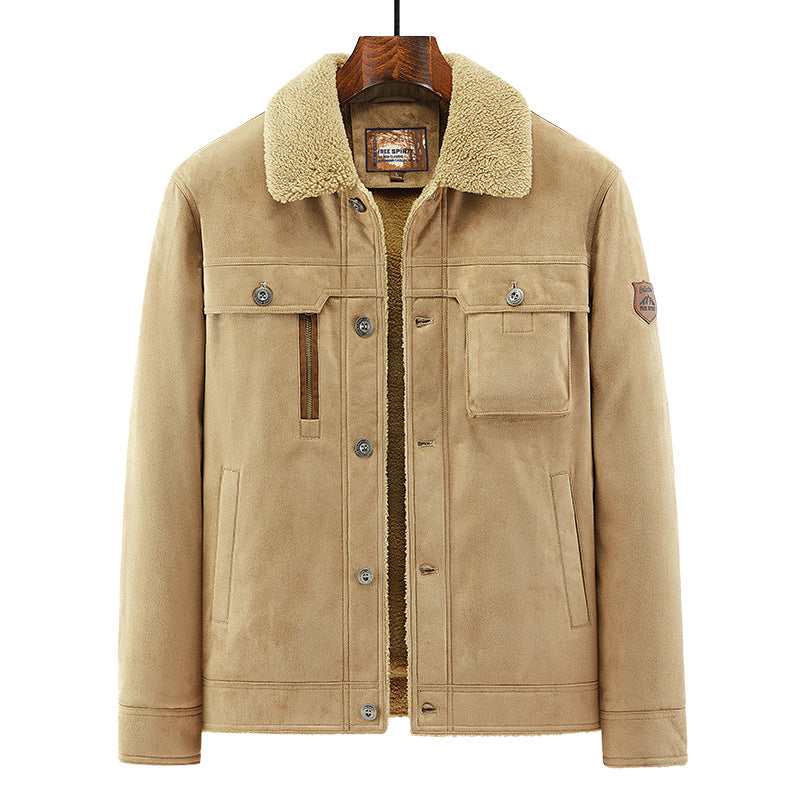 Men’s Deerskin Jacket – Autumn & Winter Windproof Heat-Insulated Business Casual Outerwear