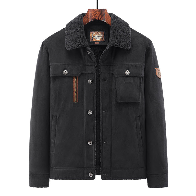 Men’s Deerskin Jacket – Autumn & Winter Windproof Heat-Insulated Business Casual Outerwear