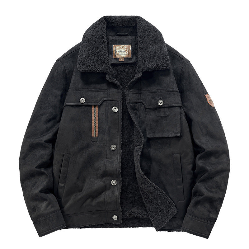 Men’s Deerskin Jacket – Autumn & Winter Windproof Heat-Insulated Business Casual Outerwear