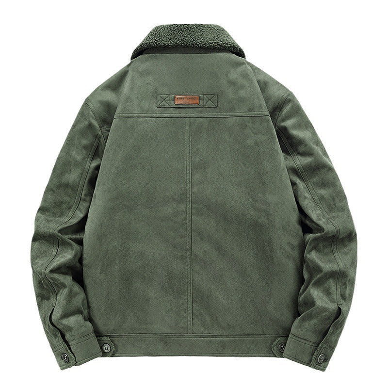 Men’s Deerskin Jacket – Autumn & Winter Windproof Heat-Insulated Business Casual Outerwear