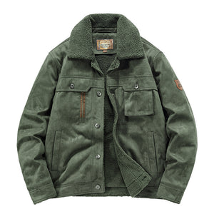 Men’s Deerskin Jacket – Autumn & Winter Windproof Heat-Insulated Business Casual Outerwear