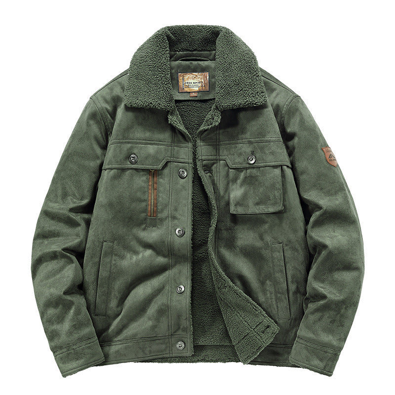 Men’s Deerskin Jacket – Autumn & Winter Windproof Heat-Insulated Business Casual Outerwear