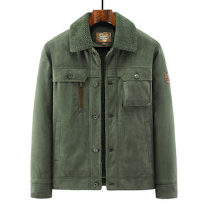 Men’s Deerskin Jacket – Autumn & Winter Windproof Heat-Insulated Business Casual Outerwear