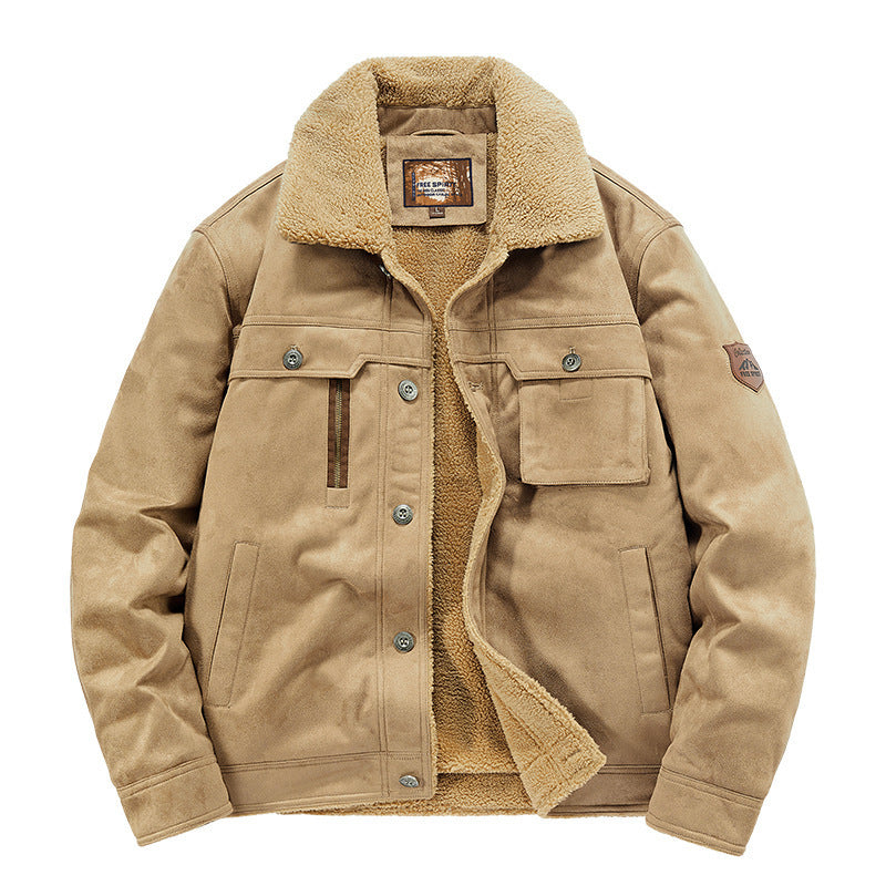 Men’s Deerskin Jacket – Autumn & Winter Windproof Heat-Insulated Business Casual Outerwear