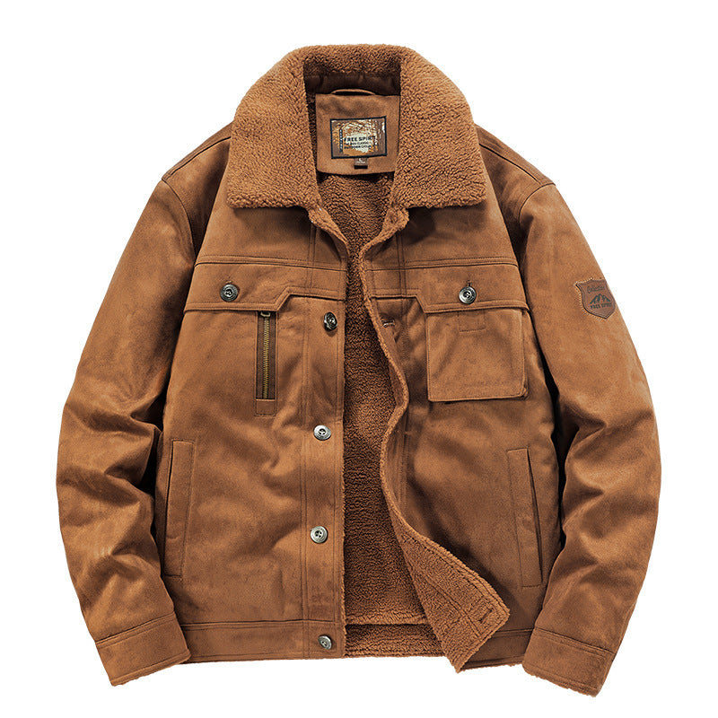 Men’s Deerskin Jacket – Autumn & Winter Windproof Heat-Insulated Business Casual Outerwear
