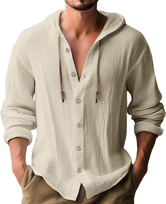 Men’s Casual Linen Cardigan Long-Sleeved Top – Lightweight Stylish Everyday Shirt