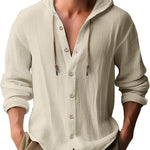 Men’s Casual Linen Cardigan Long-Sleeved Top – Lightweight Stylish Everyday Shirt