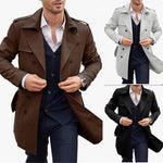 Men’s Mid-Length Double Breasted Coat | Elegant European & American Style Outerwear for Every Occasion